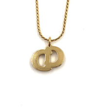 Load image into Gallery viewer, Christian Dior CD Rhinestone Chain Necklace Pendant Gold Plated Vintage 44cm
