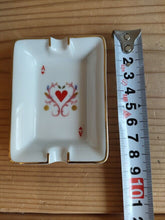Load image into Gallery viewer, HERMES Heart A playing cards Miniash Tray Ashtray Pottery White Red 8 x 6 cm

