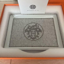 Load image into Gallery viewer, HERMES Paris Mosaique au 24 Platinum Sushi Plate Tray Tableware Ceramic Pottery
