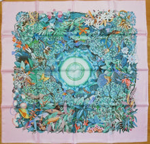 Load image into Gallery viewer, HERMES Paris Carre 90 100% Silk Au Coeur de la Vie Scarf Stole Pink Multicolor
