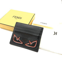Load image into Gallery viewer, Fendi Monster Card Holder Card Case Business Card Holder Black Leather 0204719

