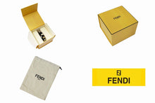 Load image into Gallery viewer, FENDI Bangle Bracelet Studs Leather WRISTBAND Black Silver Ladies Italy w/Box
