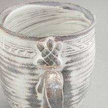 Load image into Gallery viewer, Japanese Kohiki Pottery Crane &amp; Turtle Mug Cup Kyo Kiyomizu Yaki Ware 300ml
