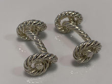 Load image into Gallery viewer, Hermes Paris Rope Twist Motif Cuffs Cufflinks Silver Tone Men&#39;s Accessory No Box
