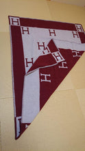 Load image into Gallery viewer, HERMES Paris Auth. Plaid Avalon Blanket Throw Wool Cashmere Blend 135 x 165cm
