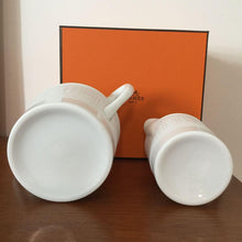 Load image into Gallery viewer, Hermes Paris Egée Series Sugar Pot &amp; Creamer White Porcelain Tableware No Box
