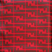 Load image into Gallery viewer, Fendi Auth. Zucca Logo Pattern Scarf Stole 100% Silk Red Brown 86cm Accessory
