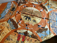 Load image into Gallery viewer, HERMES Paris Carre Tanzanie SILK 90 Robert Dallet Multicolor Scarf Stole Brown
