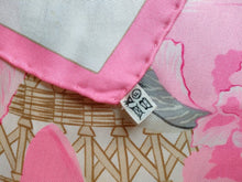 Load image into Gallery viewer, HERMES Les Pivoines Design Print Scarf Carre 90 Silk 100 Pink Retired
