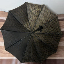 Load image into Gallery viewer, Fendi Authentic Zucca Logo Monogram Long Umbrella Brown Polyester Italy Vintage
