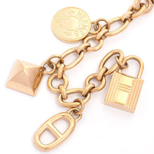 Load image into Gallery viewer, Hermes Amulette Olga Cadena Selle Serie Chaine d&#39;ancre Bag Charm Gold Plated GP
