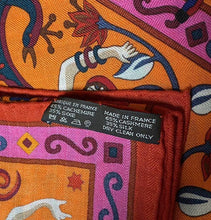 Load image into Gallery viewer, HERMES Carre 140 Cashmere Silk Stole Shawl Peuple Du Vent Orange Multicolor
