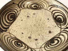 Load image into Gallery viewer, Japanese Antique Horse Eye Iron Painting Plate Folk Art Pottery D26.5 x H5cm
