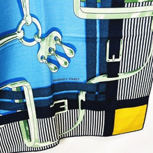 Load image into Gallery viewer, HERMES Paris Carre140 Stole Shawl MORS a JOUETS Cashmere Silk Blue Multicolor
