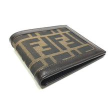 Load image into Gallery viewer, FENDI FF Zucca Logo Folding Mini Wallet Brown Canvas Leather Card Pockets w/Box
