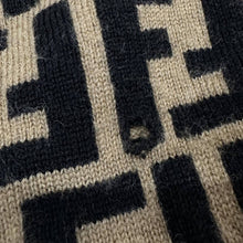 Load image into Gallery viewer, Fendi Vintage Turtleneck Sweater Knit Zucca Logo 100% Wool Brown Size 42 Italy
