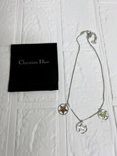 Load image into Gallery viewer, Christian Dior Three Circle Stars Logo Chain Necklace Pendant Silver Plated
