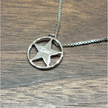 Load image into Gallery viewer, Christian Dior Circle Star Chain Necklace Pendant Silver Plated 43.5cm Vintage
