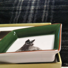 Load image into Gallery viewer, Hermes Paris Mini Trinket Case Porcelain Ashtray Scottish Terrier Green w/Box
