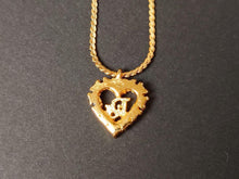 Load image into Gallery viewer, Christian Dior Heart Logo Rhinestone Chain Necklace Pendant Gold Plated 45cm

