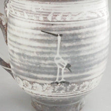 Load image into Gallery viewer, Japanese Kohiki Pottery Crane &amp; Turtle Mug Cup Kyo Kiyomizu Yaki Ware 300ml
