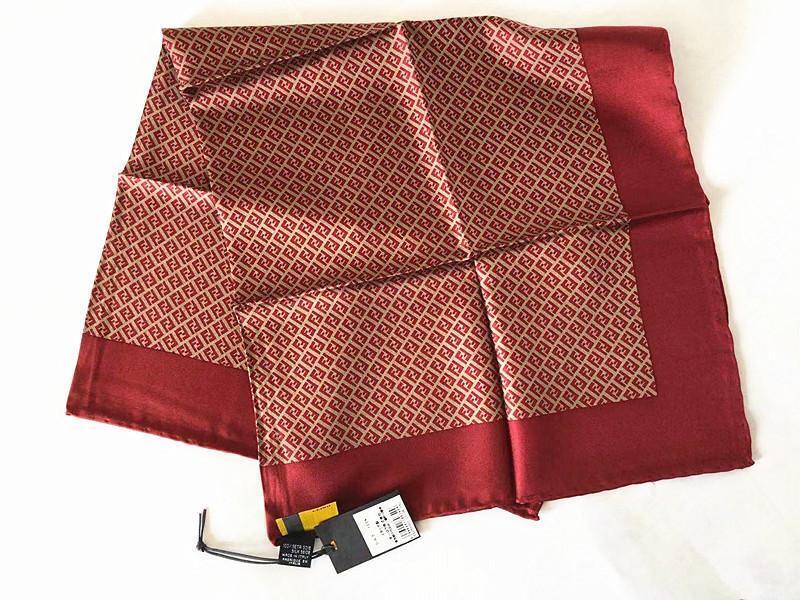 Fendi Authentic Zucca Logo Pattern Scarf Stole 100% Silk Italy Made 67 x 67.5cm
