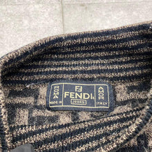 Load image into Gallery viewer, Fendi Auth. Zucca Logo Pattern High Neck Sweater Wool Knit Size S Brown Black
