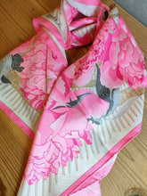 Load image into Gallery viewer, HERMES Les Pivoines Design Print Scarf Carre 90 Silk 100 Pink Retired
