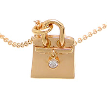 Load image into Gallery viewer, Hermes Paris Auth. Amulette 750PG Birkin Diamond Necklace Pendant Pink Gold
