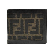 Load image into Gallery viewer, FENDI FF Zucca Logo Folding Mini Wallet Brown Canvas Leather Card Pockets w/Box
