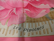 Load image into Gallery viewer, HERMES Les Pivoines Design Print Scarf Carre 90 Silk 100 Pink Retired
