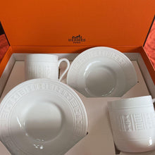 Load image into Gallery viewer, Hermes Egée Demitasse Coffee Cup &amp; Saucer 2 Sets Tableware Dinnerware w/Box
