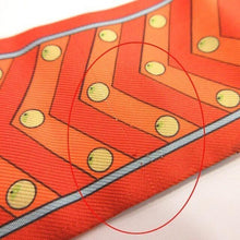 Load image into Gallery viewer, HERMES Paris Twilly COLLIERS ET CHIENS Scarf Silk 100% Orange Multicolor w/Box
