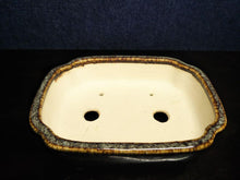 Load image into Gallery viewer, Japanese Bonsai Pot By Tokoname Koyo Brown Glazed Fan Shape W14.2x11.2xH3.8cm
