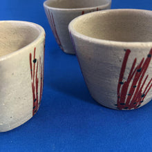 Load image into Gallery viewer, Japanese Mashiko Ware by Tomoo Hamada 3 Pieces Akae Small Bowl Sake Cup D9cm
