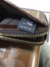 Load image into Gallery viewer, FENDI FF Zucca Compact Wallet Zip Around Snap Button Brown Canvas w/Box Italy
