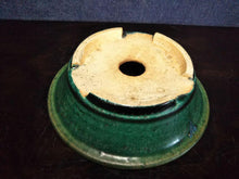 Load image into Gallery viewer, Japanese Bonsai Pot By Tokoname Koyo Green Glazed Round Flower Pot W14xH4cm
