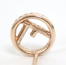 Load image into Gallery viewer, Fendi F Is Logo Rhinestone Hoop Earrings Pierce Pink Gold GP Jewelry Accessory
