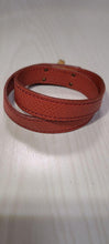 Load image into Gallery viewer, HERMES Paris Kelly Bag Clasp Bracelet Bangle Brown Leather Gold Tone Toggle 36cm
