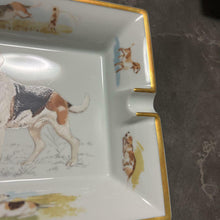 Load image into Gallery viewer, Hermes Paris Porcelain Cigar Ashtray Beagle Dog White Brown L15xW19cm Interior
