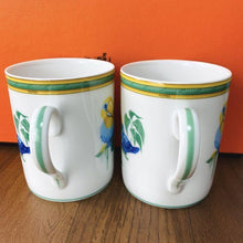 Load image into Gallery viewer, HERMES Paris Authentic Toucans Mug Cup 2 Pieces Porcelain White Multicolor w/Box
