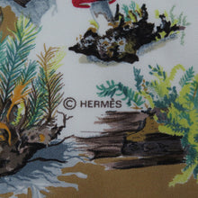 Load image into Gallery viewer, HERMES Paris Carre 90 100% Silk Champignons Mushrooms Scarf Stole White Brown
