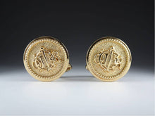 Load image into Gallery viewer, Christian Dior Vintage Circle Logo Cufflinks Set Gold Plated GP Men&#39;s Accessory
