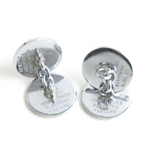 Load image into Gallery viewer, Hermes Paris Selle Serie Button Cuffs Cufflinks Silver Plated Men&#39;s Accessory
