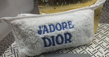 Load image into Gallery viewer, Christian Dior J&#39;Adore Dior Terrycloth Pile Towel White Blue Makeup Pouch
