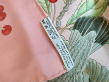 Load image into Gallery viewer, HERMES Paris Carre 90 Scarf Stole LES MERISES Cherry Birds Silk Pink Multicolor
