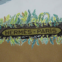 Load image into Gallery viewer, HERMES Paris Carre 90 100% Silk Champignons Mushrooms Scarf Stole White Brown

