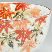 Load image into Gallery viewer, Japanese Pottery Kyo Kiyomizu Ware Red Maple Leaf Matcha Tea Bowl D12 x H8cm
