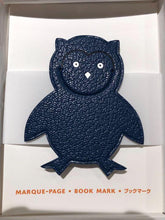 Load image into Gallery viewer, Hermes Paris Authentic Pikabook Blue Leather Owl Shaped Bookmark Accessory w/Box
