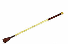 Load image into Gallery viewer, Hermes Paris Authentic Horse Whip Horse Riding Crop Blue Leather 50cm w/Box
